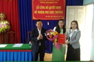Công bố Quyết định điều động, bổ nhiệm cán bộ quản lý trường THCS Đinh Bộ Lĩnh